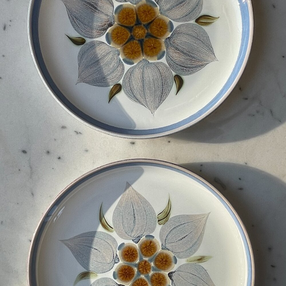 SOLD: Denby Langley CHATSWORTH Dinner Plate Lot of FOUR Vintage Hand Painted - Picture 3 of 11